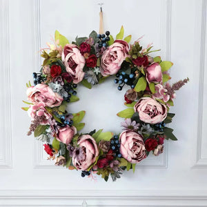 European Vintage Simulation Peony Wedding Garland Wall Hanging Ornaments