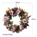 European Vintage Simulation Peony Wedding Garland Wall Hanging Ornaments