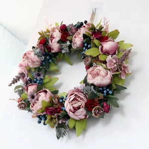 European Vintage Simulation Peony Wedding Garland Wall Hanging Ornaments