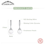Kpop Earrings Female Silver 925 Jewelry Dangling Baroque Pearls Wedding Earring