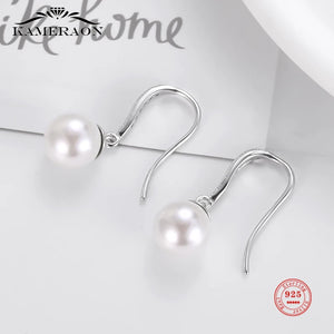 Kpop Earrings Female Silver 925 Jewelry Dangling Baroque Pearls Wedding Earring