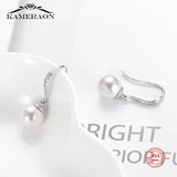 Kpop Earrings Female Silver 925 Jewelry Dangling Baroque Pearls Wedding Earring