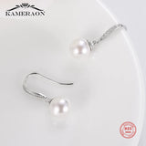 Kpop Earrings Female Silver 925 Jewelry Dangling Baroque Pearls Wedding Earring
