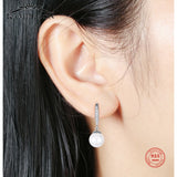 Kpop Earrings Female Silver 925 Jewelry Dangling Baroque Pearls Wedding Earring