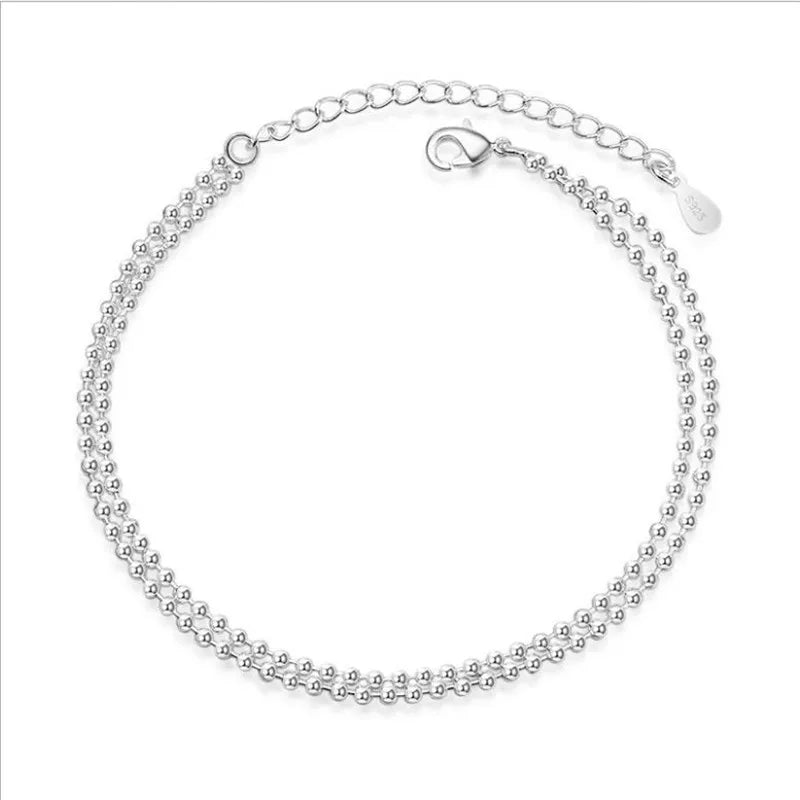 Charm Anklets Silver Jewelry For Women 925 Sterling Silver Anklet Female Accesso
