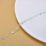 Charm Silver 925 Women Bracelets Jewelry Lady Ball Silver Anklets For