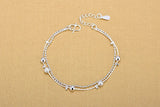 Charm Silver 925 Women Bracelets Jewelry Lady Ball Silver Anklets For