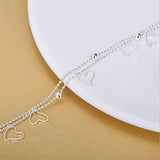 925 Sterling Silver Heart Anklets for Girls - Birthday Gift