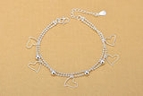 925 Sterling Silver Heart Anklets for Girls - Birthday Gift