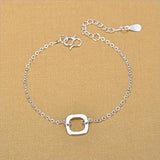 Square Silver 925 Anklets for Women