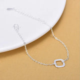 Square Silver 925 Anklets for Women