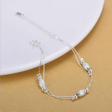 925 Silver Ball Anklets Bride Wedding Jewelry