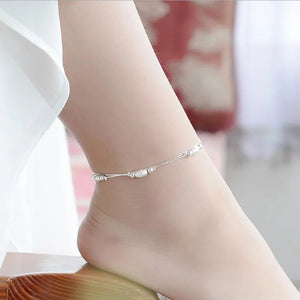 925 Silver Ball Anklets Bride Wedding Jewelry