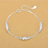 925 Silver Ball Anklets Bride Wedding Jewelry