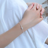 Silver 925 Bracelets For Girls Square Anklets Women Accessories