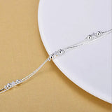 Double Layer Silver 925 Anklets Lady Star Bracelets Women Jewelry