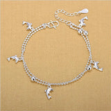 Silver 925 Girl Anklet Jewelry Dolphin Silver Bracelets For Women