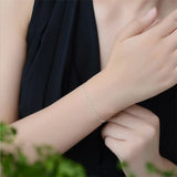 Silver Anklets Geometric Bracelet 925 Lady Jewelry Female Gift