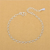 Silver Anklets Geometric Bracelet 925 Lady Jewelry Female Gift