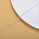 Silver Anklets Geometric Bracelet 925 Lady Jewelry Female Gift