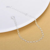 Silver Anklets Geometric Bracelet 925 Lady Jewelry Female Gift