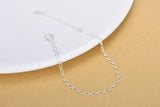 Silver Anklets Geometric Bracelet 925 Lady Jewelry Female Gift
