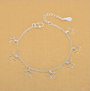 925 Silver Anklets For Women Star Bracelets Silver 925 Wedding Gift