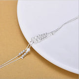 Double Layer Ball Anklets For Women Silver 925 Jewelry Anklets 