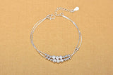 Double Layer Ball Anklets For Women Silver 925 Jewelry Anklets 