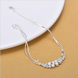 Double Layer Ball Anklets For Women Silver 925 Jewelry Anklets 