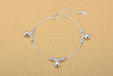 Silver 925 Anklets For Women Party Balls Bracelet Girl Wedding Jewelry