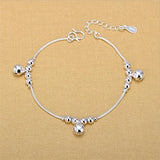 Silver 925 Anklets For Women Party Balls Bracelet Girl Wedding Jewelry