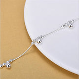 Silver 925 Anklets For Women Party Balls Bracelet Girl Wedding Jewelry
