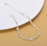 925 Sterling Silver Anklets Charm Ball Bracelets
