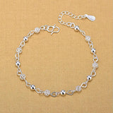 925 Sterling Silver Anklets Charm Ball Bracelets