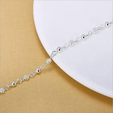 925 Sterling Silver Anklets Charm Ball Bracelets