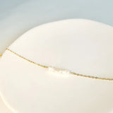 Dainty 18K Plated Pearl Anklet for Women