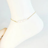 Dainty 18K Plated Pearl Anklet for Women