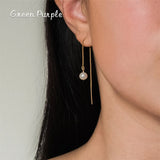 Single Pearl Earrings 14K Filled Chain Boho Vintage Jewelry