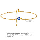 Evil Eye Anklet Bracelet Stainless Steel Lucky Chain Anklets