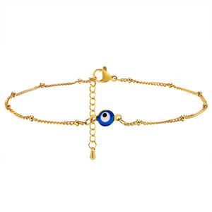 Evil Eye Anklet Bracelet Stainless Steel Lucky Chain Anklets