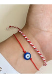Red Thread Evil Eye Bracelet & Martenitsa Set Blessing Luck Love