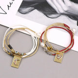 Evil Eye Beads Bracelets Multi-layered Seed Beads Bracelets