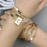 Evil Eye Beads Bracelets Multi-layered Seed Beads Bracelets