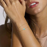 Evil Eye Zircon Bracelet Stainless Steel Bangle Inlaid For Women