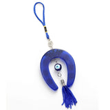 Evil Eye Horseshoe Charm Car Keychain Pendant With Blue Bead