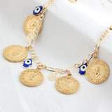 Evil Eye Bracelet Jewelry Lucky Portrait Coin Chain Bracelets
