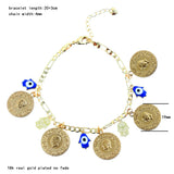 Evil Eye Bracelet Jewelry Lucky Portrait Coin Chain Bracelets