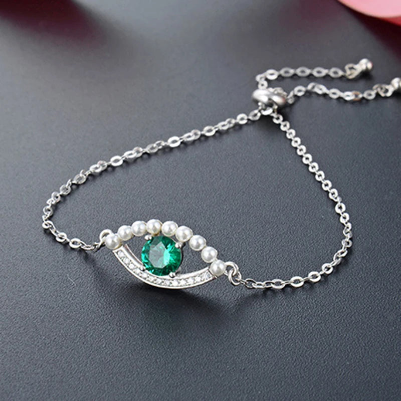 Evil Eye Bracelet Silver 925 Diamond Woman Jewelry