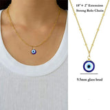Evil Eye Chain Necklace Eyes Amulet Pendant Necklace Ojo Turco Kabbalah